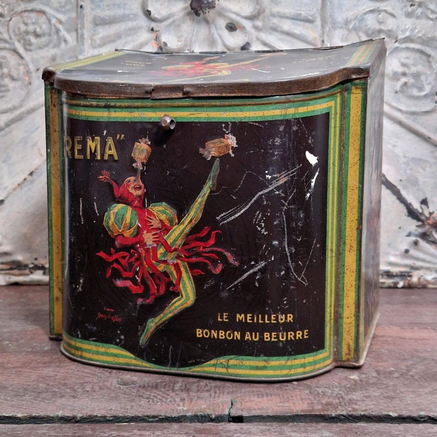 Ancienne boîte distributeur de comptoir « Krema » - Jean d'Ylen