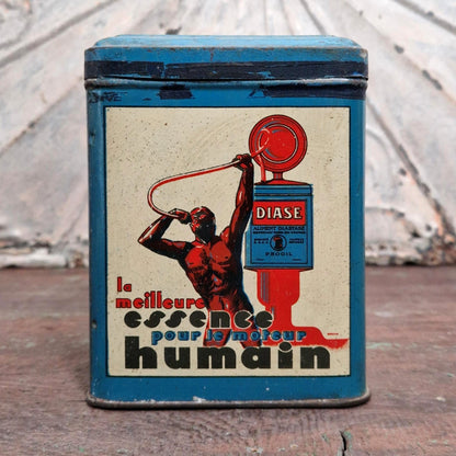 Boîte publicitaire «Diase, essence pour le moteur humain »
