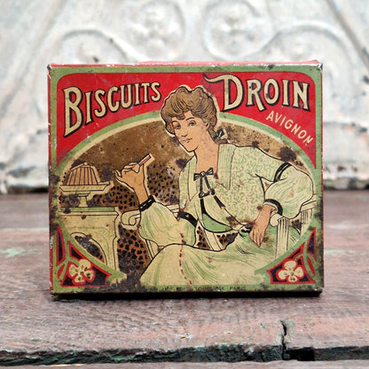 Rare boîte biscuits Drouin - Avignon, Vers 1900