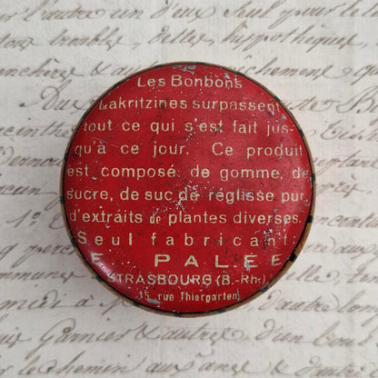 Boîte publicitaire de réglisse « Lakritzine » - Strasbourg