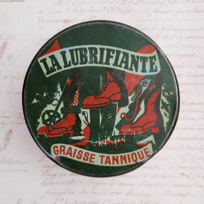 Boîte de cirage ancien « La Lubrifiante - Graisse Tannique »