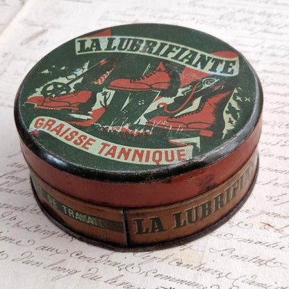 Boîte de cirage ancien « La Lubrifiante - Graisse Tannique »