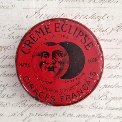 Ancienne boîte de cirage rouge « Crème Éclipse à la cire » N°3