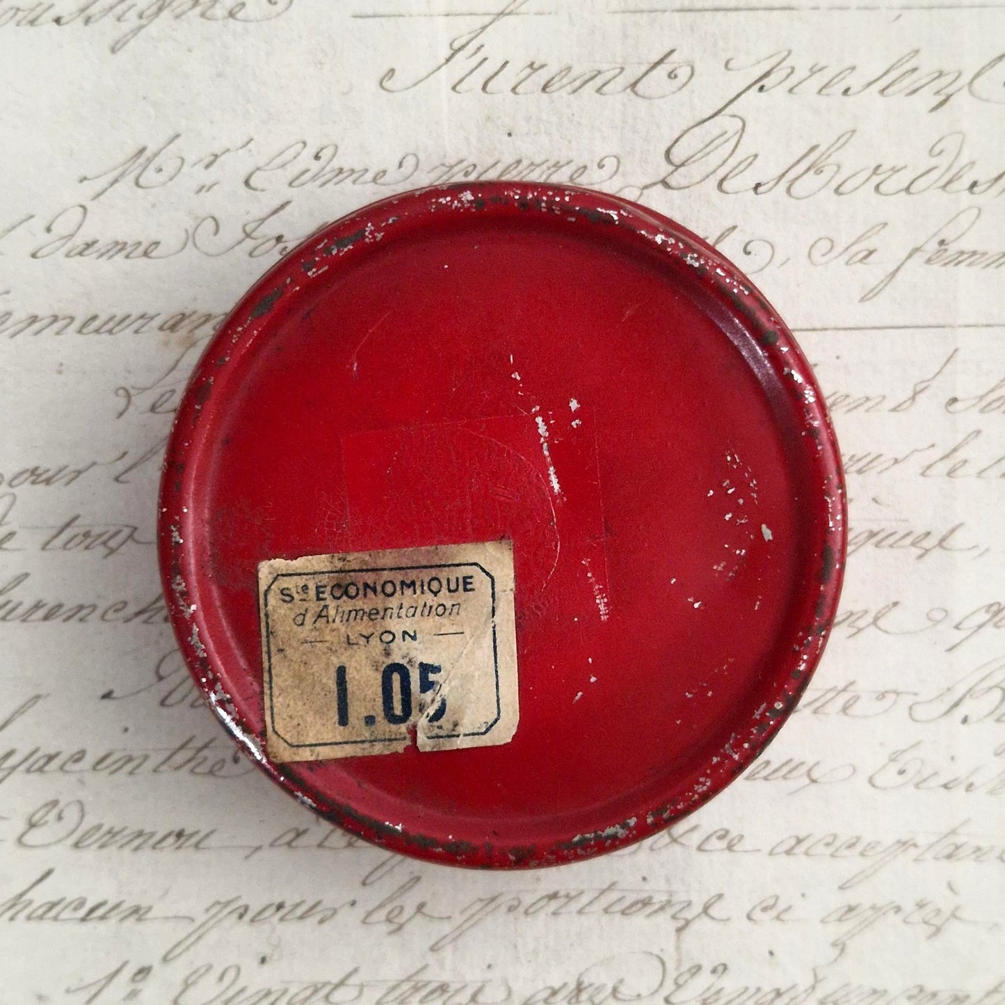 Ancienne boîte de cirage rouge « Crème Éclipse à la cire » N°3