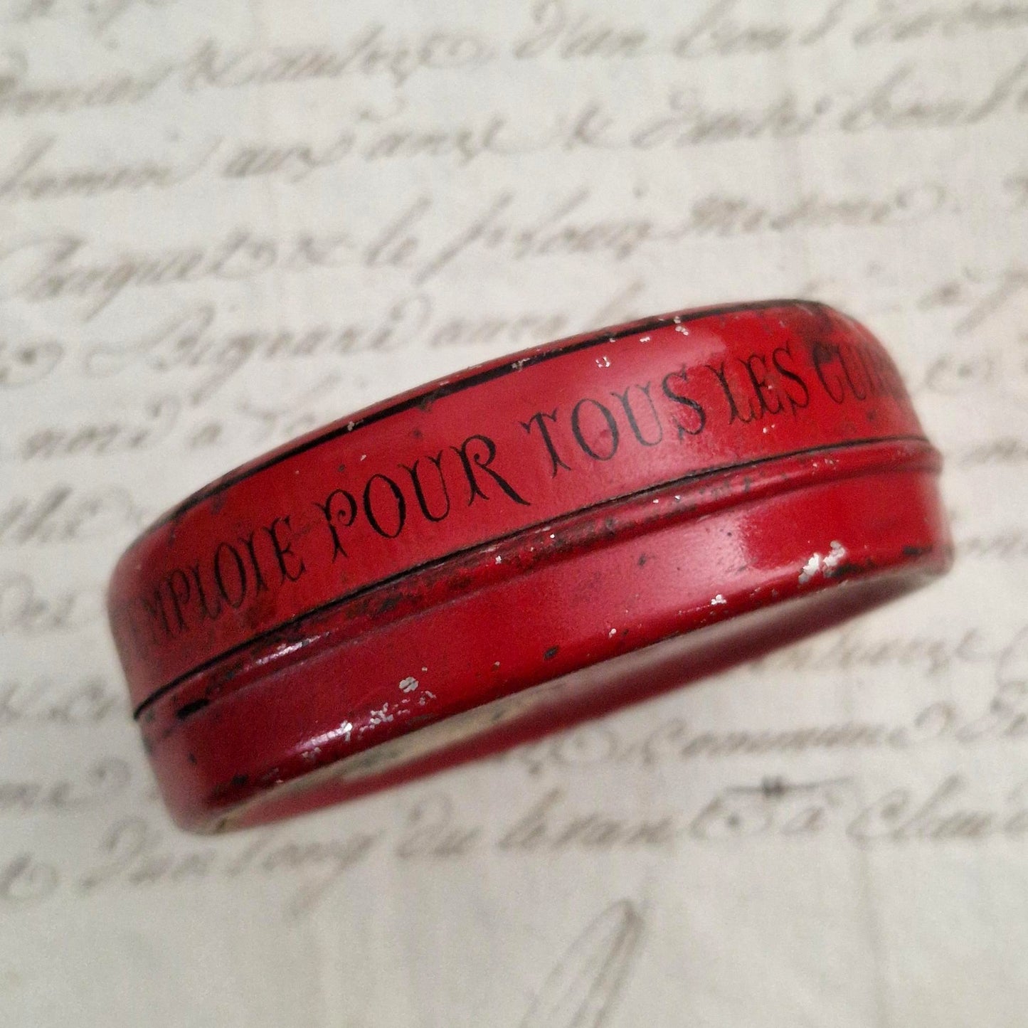 Ancienne boîte de cirage rouge « Crème Éclipse à la cire » N°3