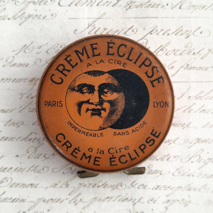 Ancienne boîte de cirage orange « Crème Éclipse à la cire » N°3