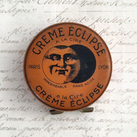Ancienne boîte de cirage orange « Crème Éclipse à la cire » N°3