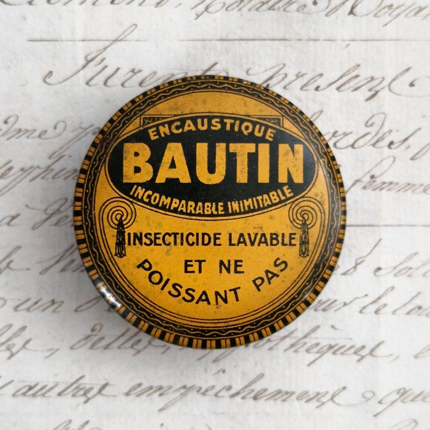 Boîte en tôle lithographiée « Encaustique Bautin »