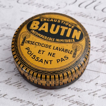 Boîte en tôle lithographiée « Encaustique Bautin »