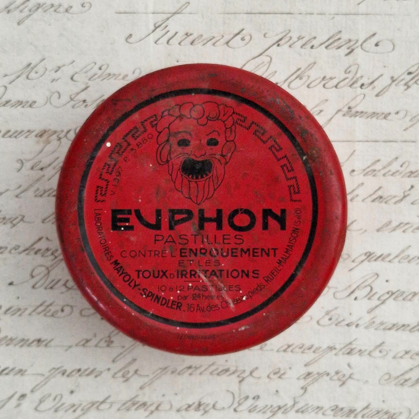Boîte de pastilles en tôle lithographiée « EUPHON  »