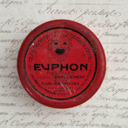 Boîte de pastilles en tôle lithographiée « EUPHON  »