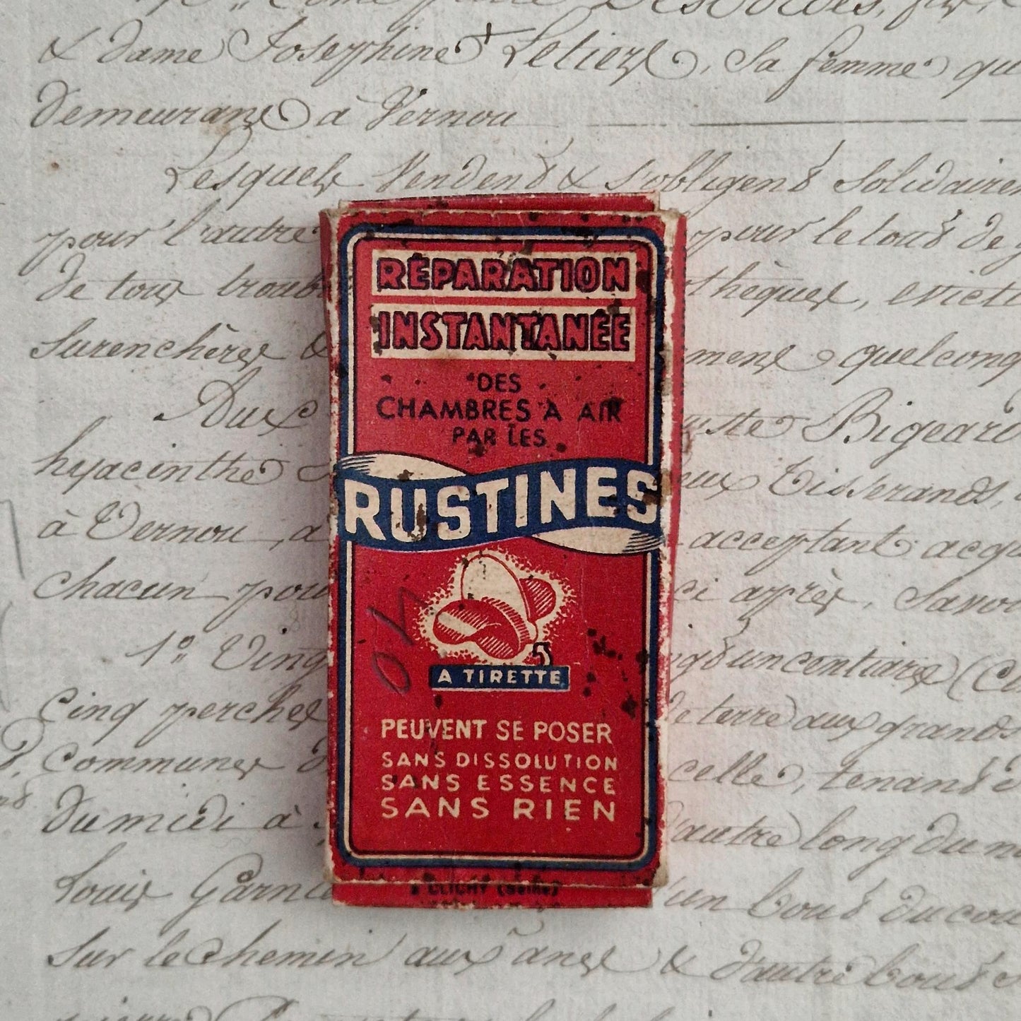 Boîte de rustines ancienne « Rustines à Tirette »