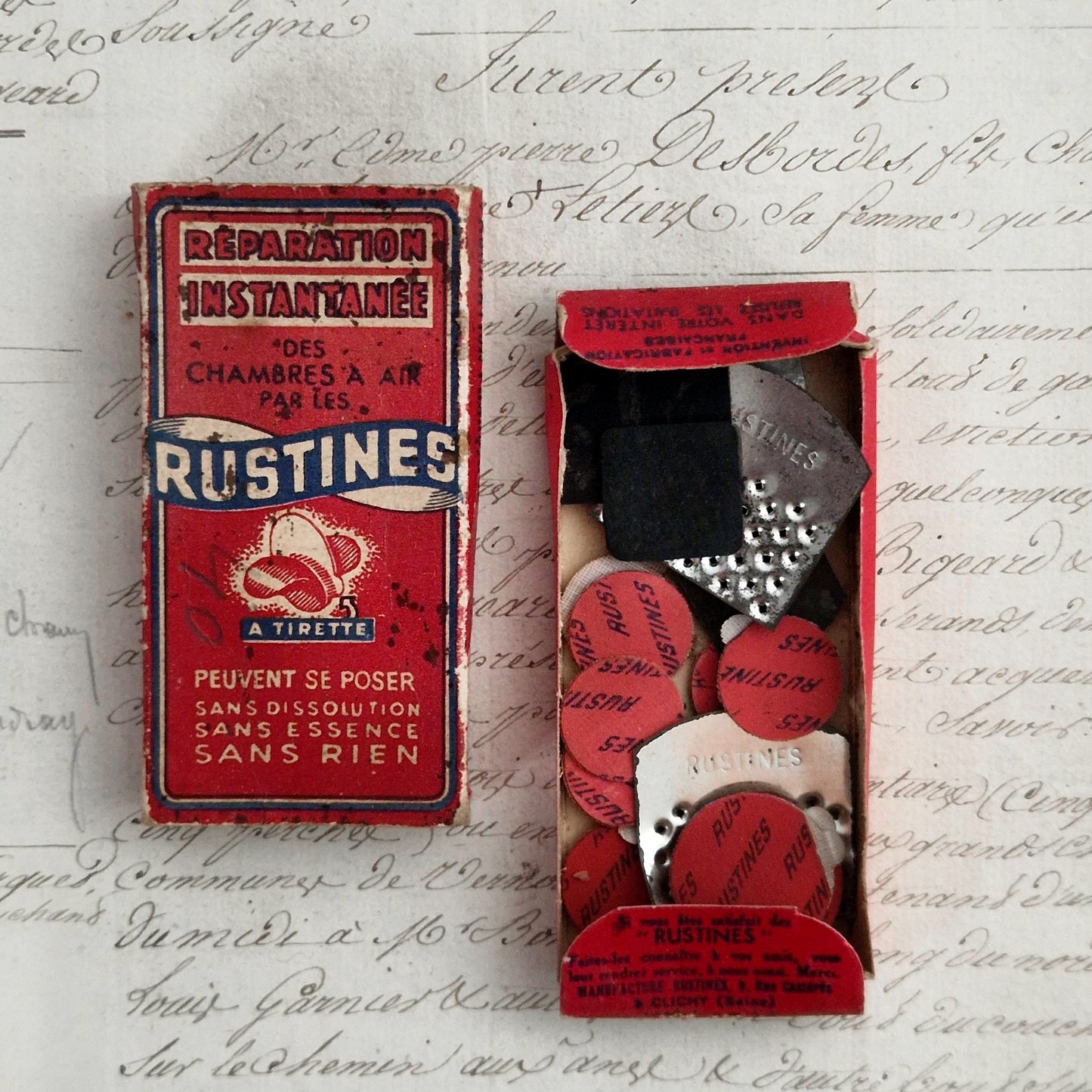Boîte de rustines ancienne « Rustines à Tirette »