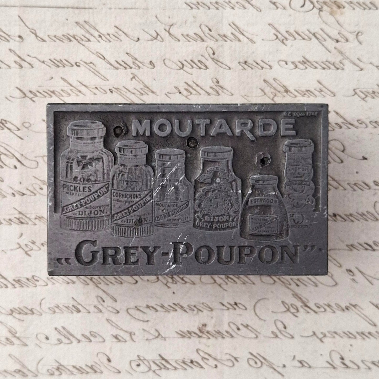 Matrice d'impression publicitaire « Grey-Poupon »
