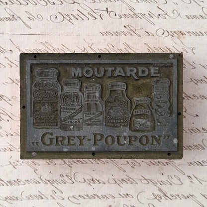 Tampon pour étiquettes publicitaires « Moutarde Grey-Poupon »