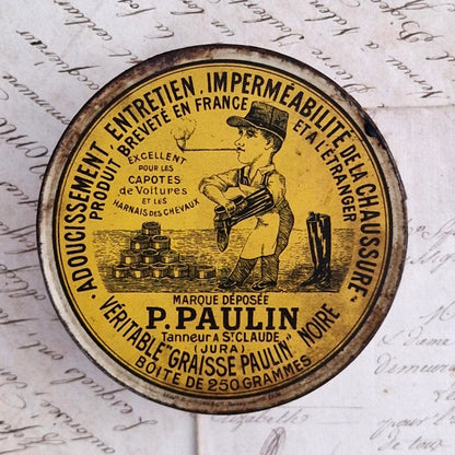 Boîte publicitaire « Graisse Paulin Noire »