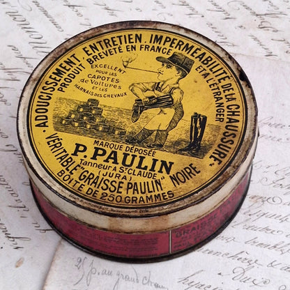 Boîte publicitaire « Graisse Paulin Noire »