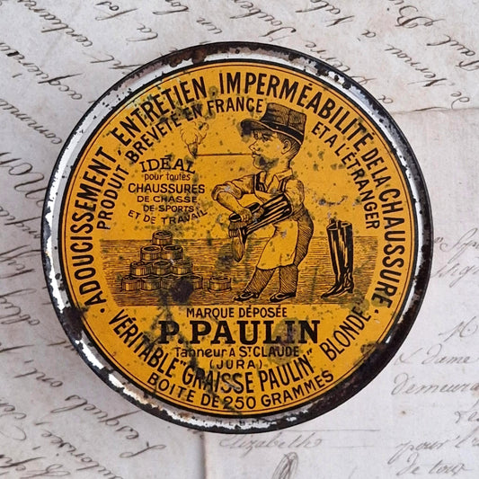 Boîte en tôle lithographiée « Graisse Paulin »