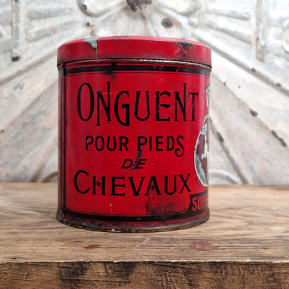 Rare boîte « Au zèbre - Onguent pour pieds de chevaux »