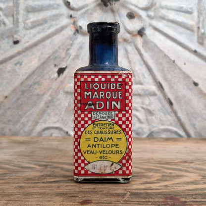 Flacon ancien « Liquide Marque Adin » pour chaussures