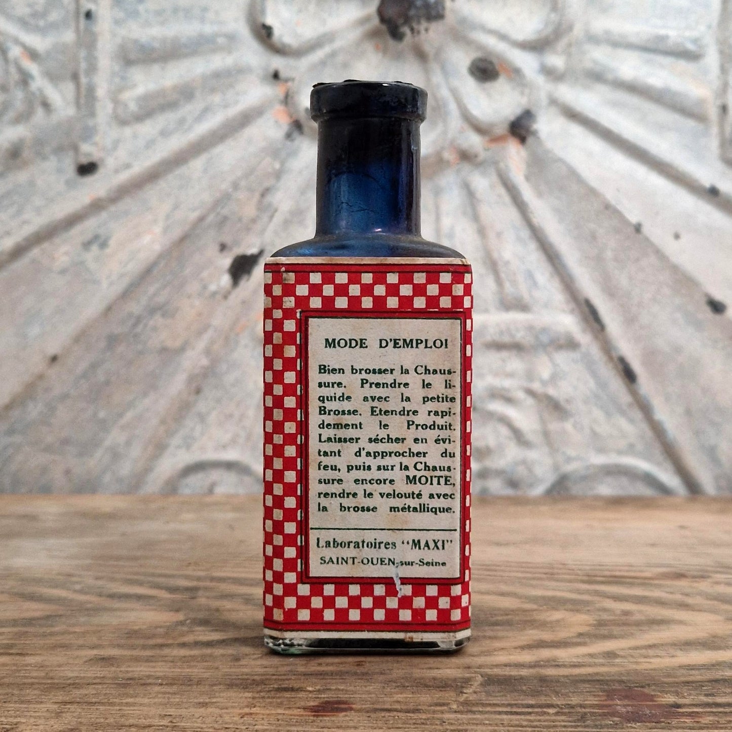 Flacon ancien « Liquide Marque Adin » pour chaussures
