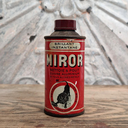 Ancien Bidon publicitaire « Miror, Lion Noir »