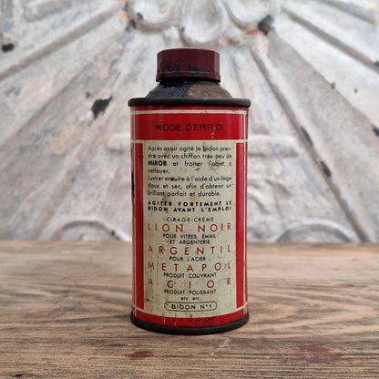 Ancien Bidon publicitaire « Miror, Lion Noir »