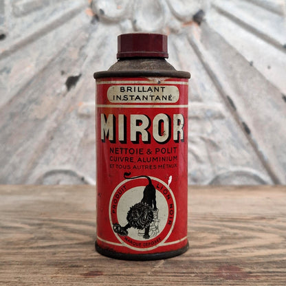 Ancien Bidon publicitaire « Miror, Lion Noir »