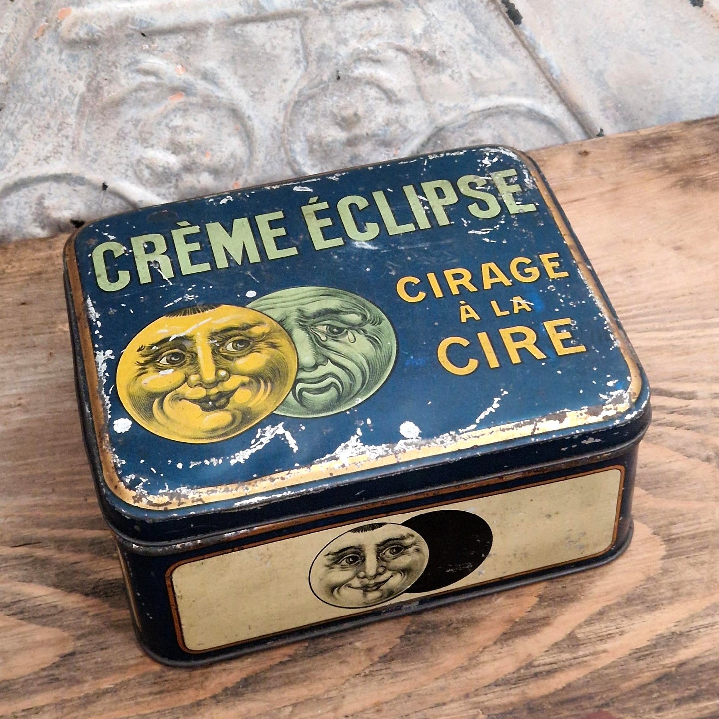Rare boîte publicitaire « Crème Éclipse - Cirage à la cire »