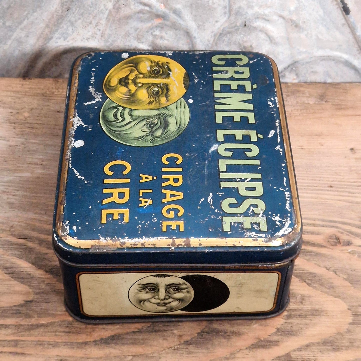 Rare boîte publicitaire « Crème Éclipse - Cirage à la cire »