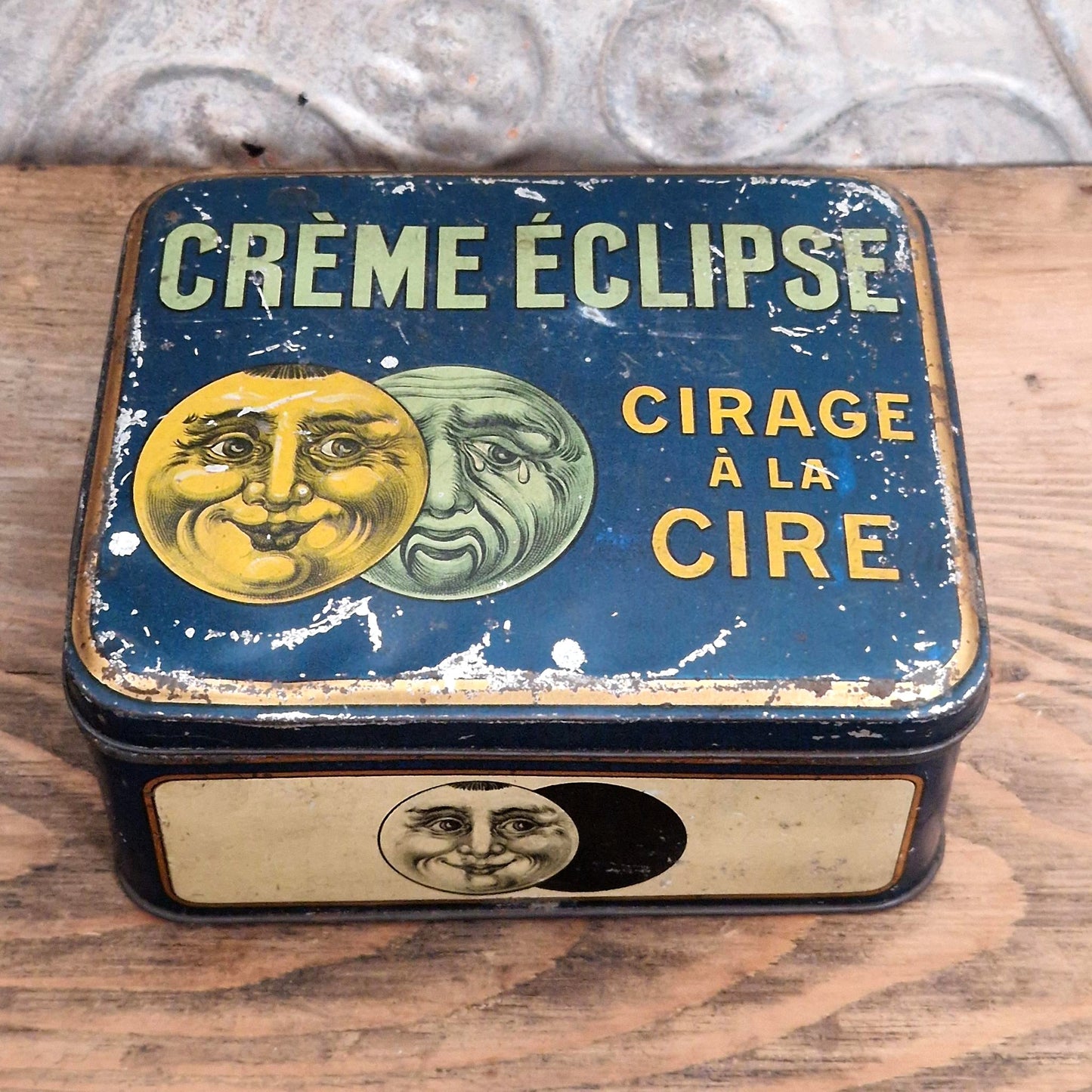 Rare boîte publicitaire « Crème Éclipse - Cirage à la cire »