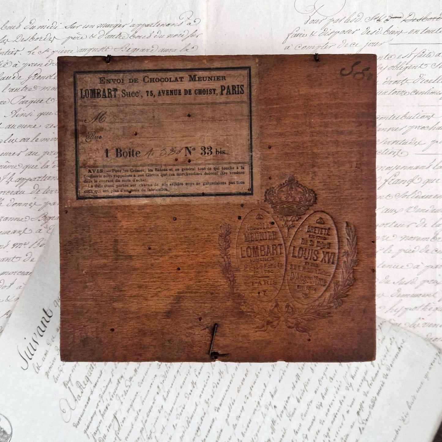 Rare boîte publicitaire « Lombart - Chocolat à la Crème »