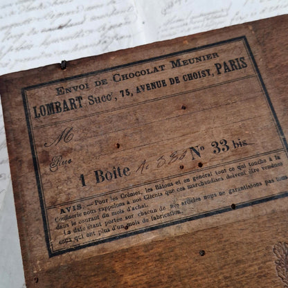 Rare boîte publicitaire « Lombart - Chocolat à la Crème »