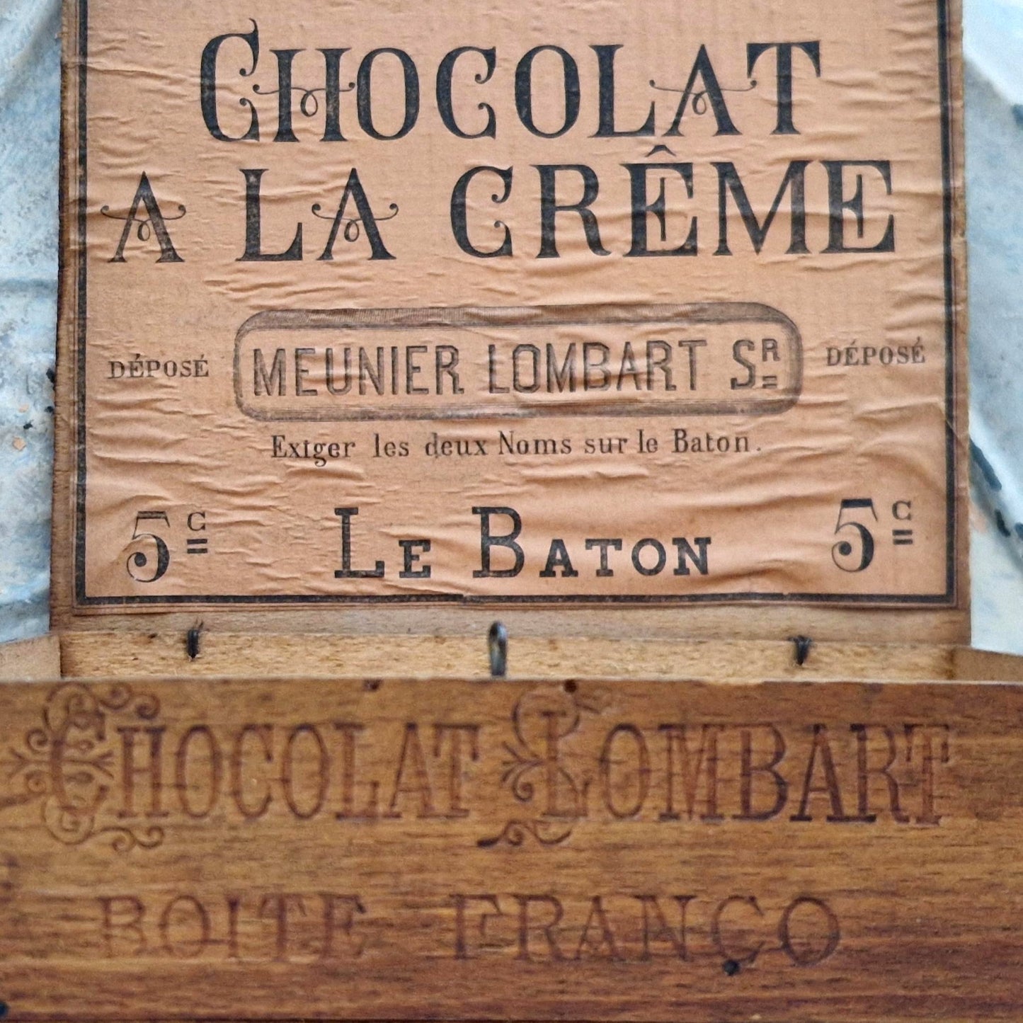 Rare boîte publicitaire « Lombart - Chocolat à la Crème »