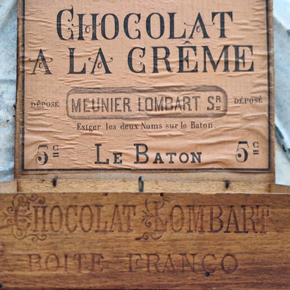 Rare boîte publicitaire « Lombart - Chocolat à la Crème »