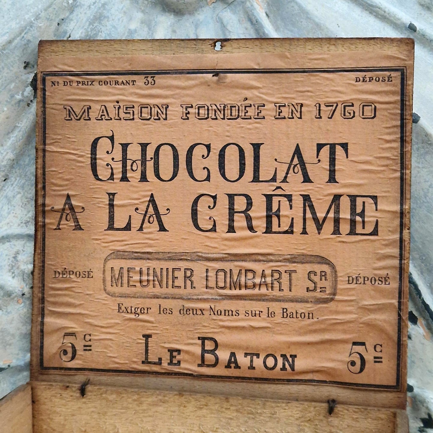 Rare boîte publicitaire « Lombart - Chocolat à la Crème »
