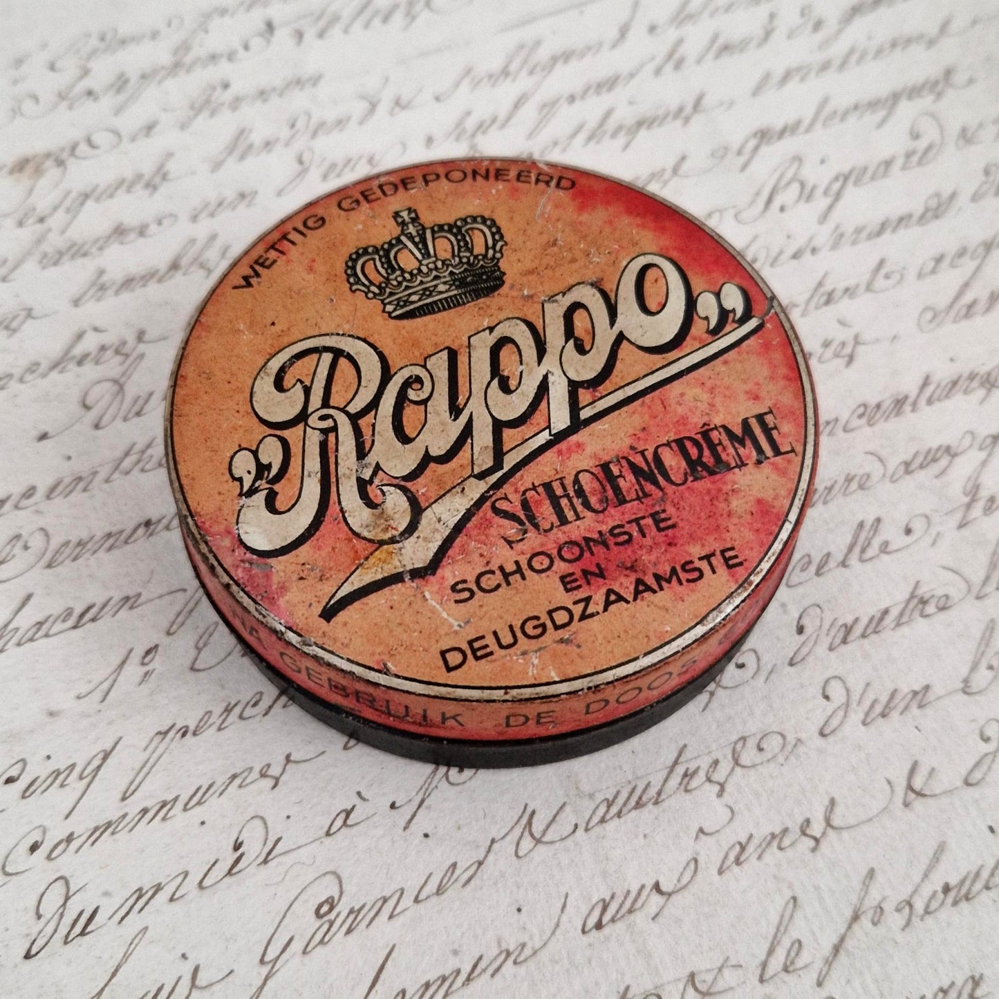 Ancienne boîte de cirage « Rappo – Schoencrème »