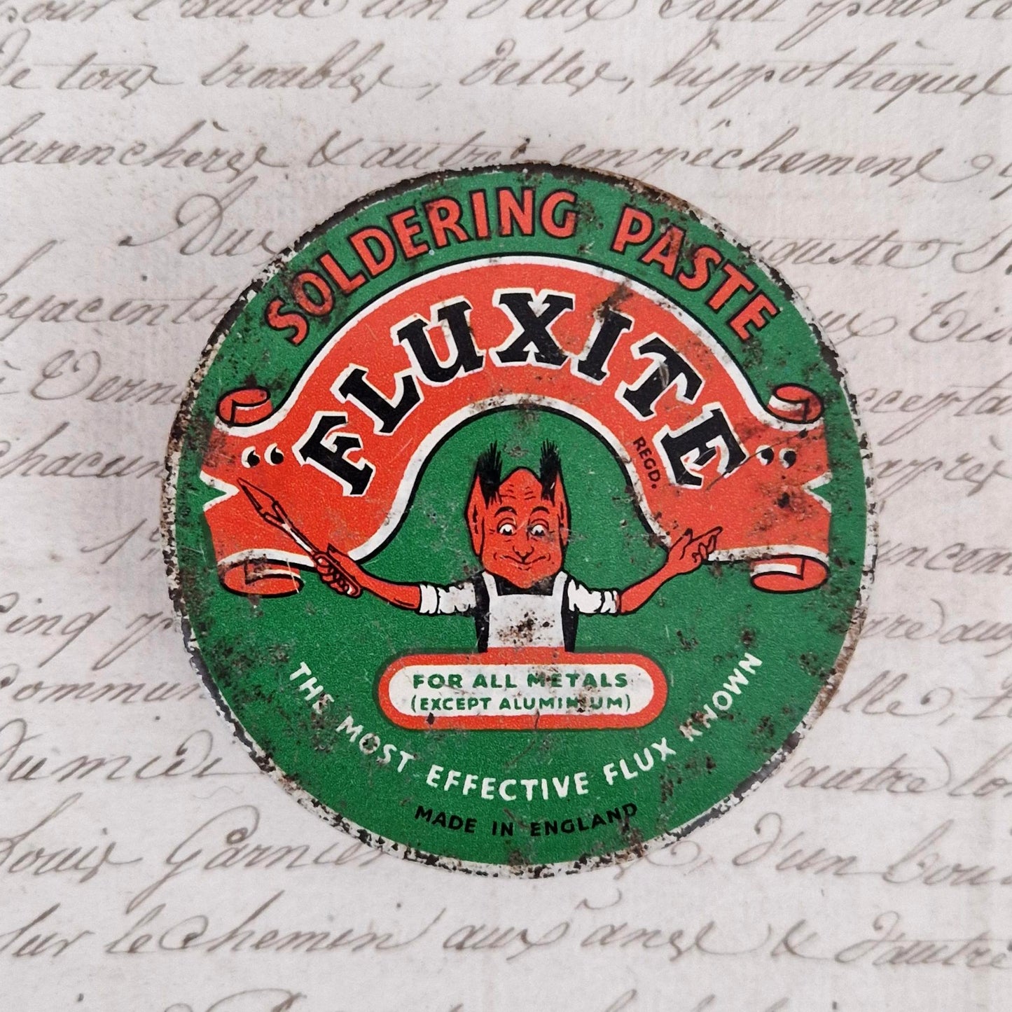 Ancienne Boîte de pâte à souder « Fluxite Soldering Paste »