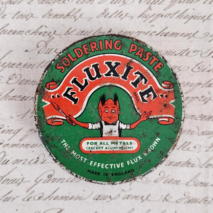 Ancienne Boîte de pâte à souder « Fluxite Soldering Paste »