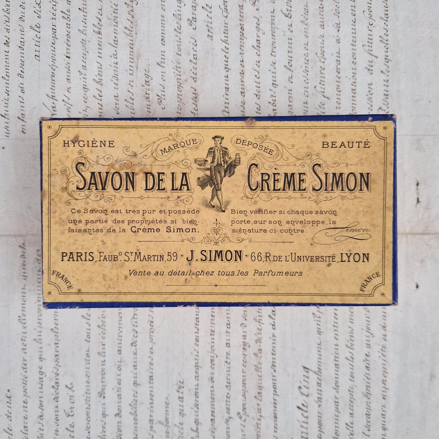 Boîte de parfumerie « Savon de la Crème Simon » - Vers 1890