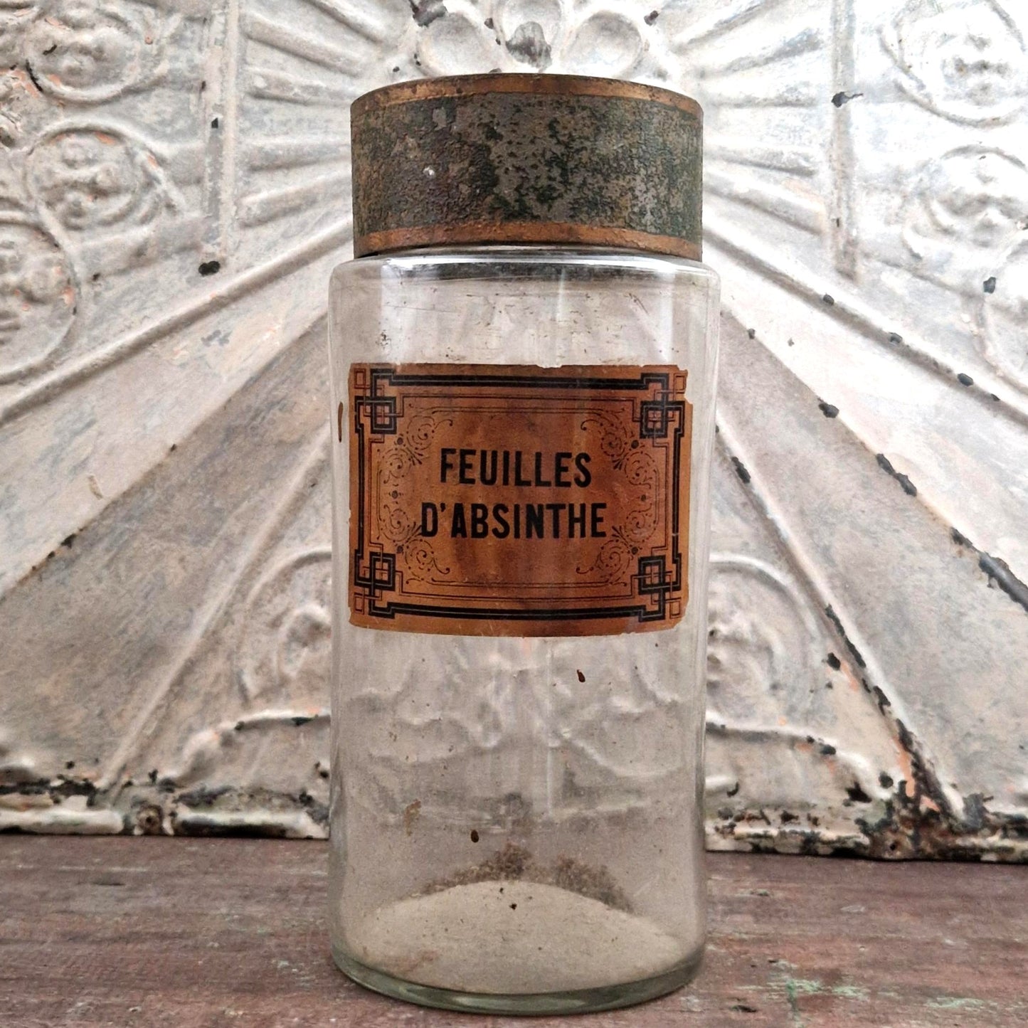 Grand pot d’apothicaire « Feuilles d’Absinthe » - Fin XIXe
