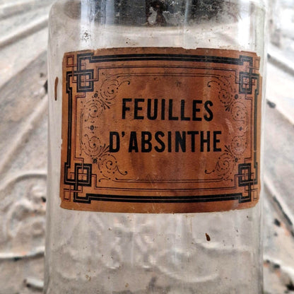 Grand pot d’apothicaire « Feuilles d’Absinthe » - Fin XIXe