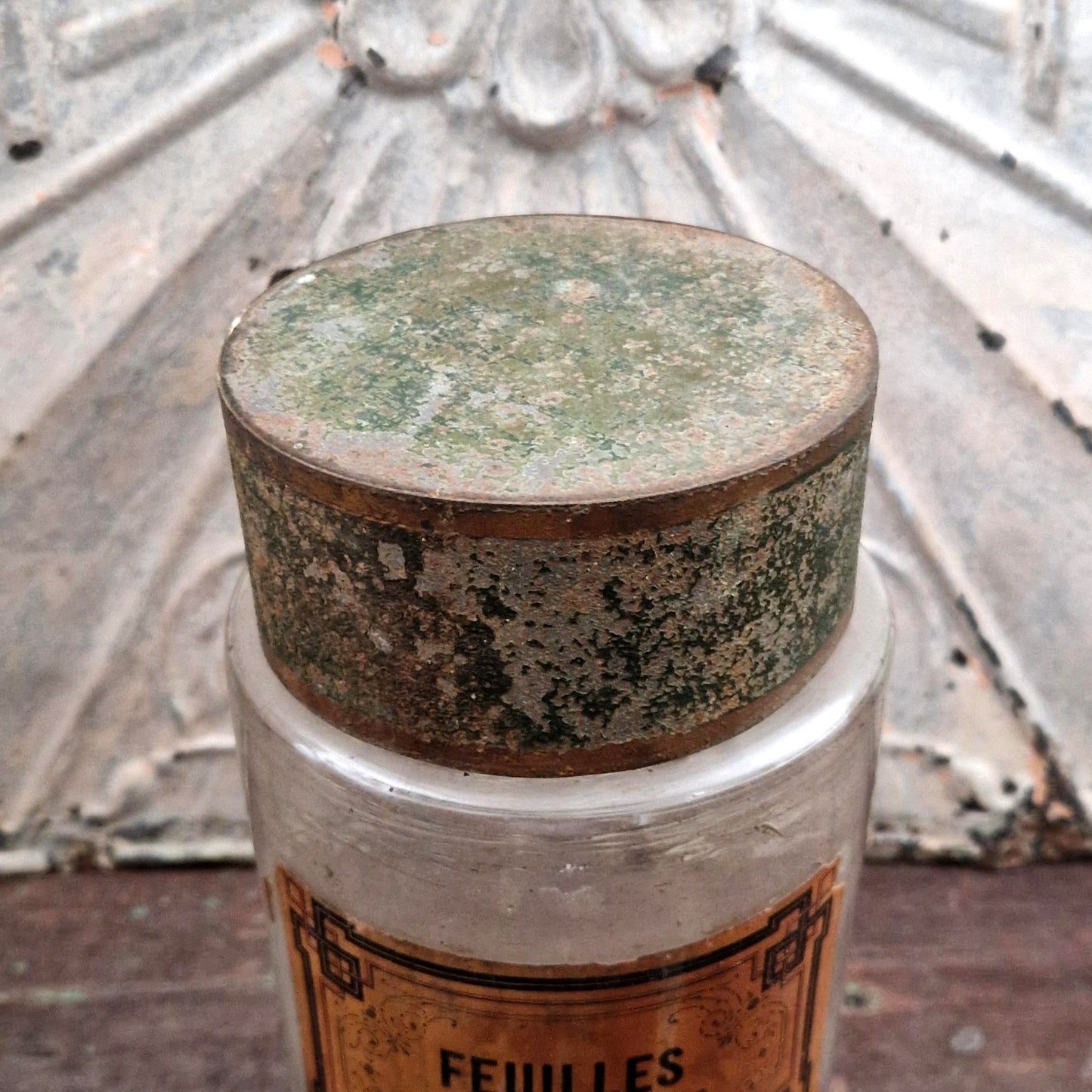 Grand pot d’apothicaire « Feuilles d’Absinthe » - Fin XIXe