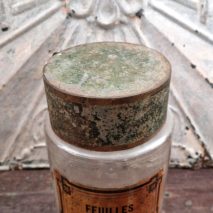 Grand pot d’apothicaire « Feuilles d’Absinthe » - Fin XIXe