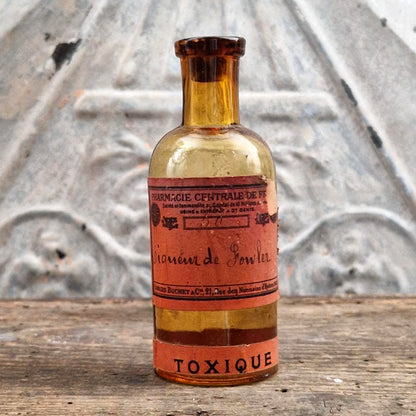 Ancien flacon d’apothicaire « Liqueur de Fowler - Toxique »