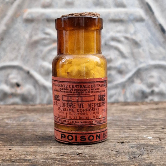 Ancien flacon d’apothicaire « Bichlorure de Mercure »