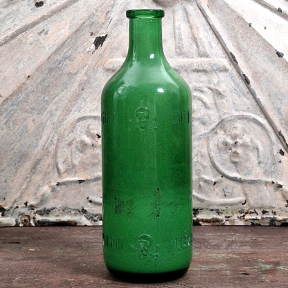 Grand flacon ancien de poison, tête de mort - 50cl