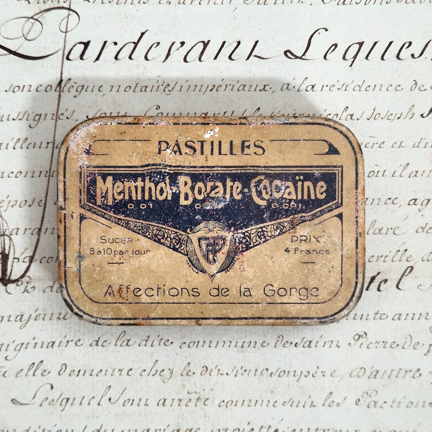 Boîte de Pastilles « Menthol - Borate - Cocaïne »