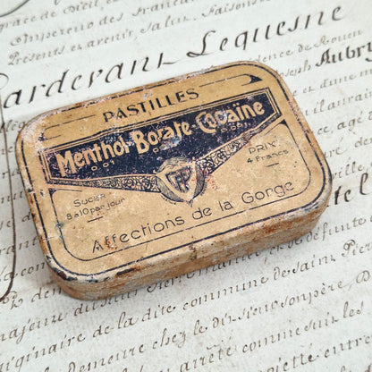 Boîte de Pastilles « Menthol - Borate - Cocaïne »