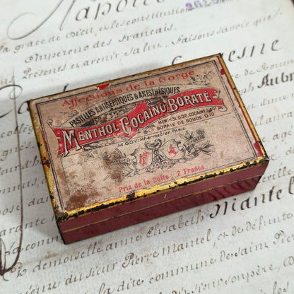 Boite pharmaceutique de pastilles à la cocaine